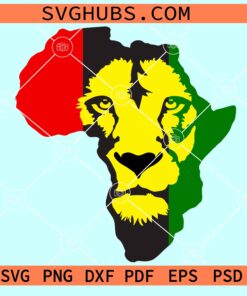 Juneteenth Lion Africa Map SVG, Juneteenth SVG, Black History SVG