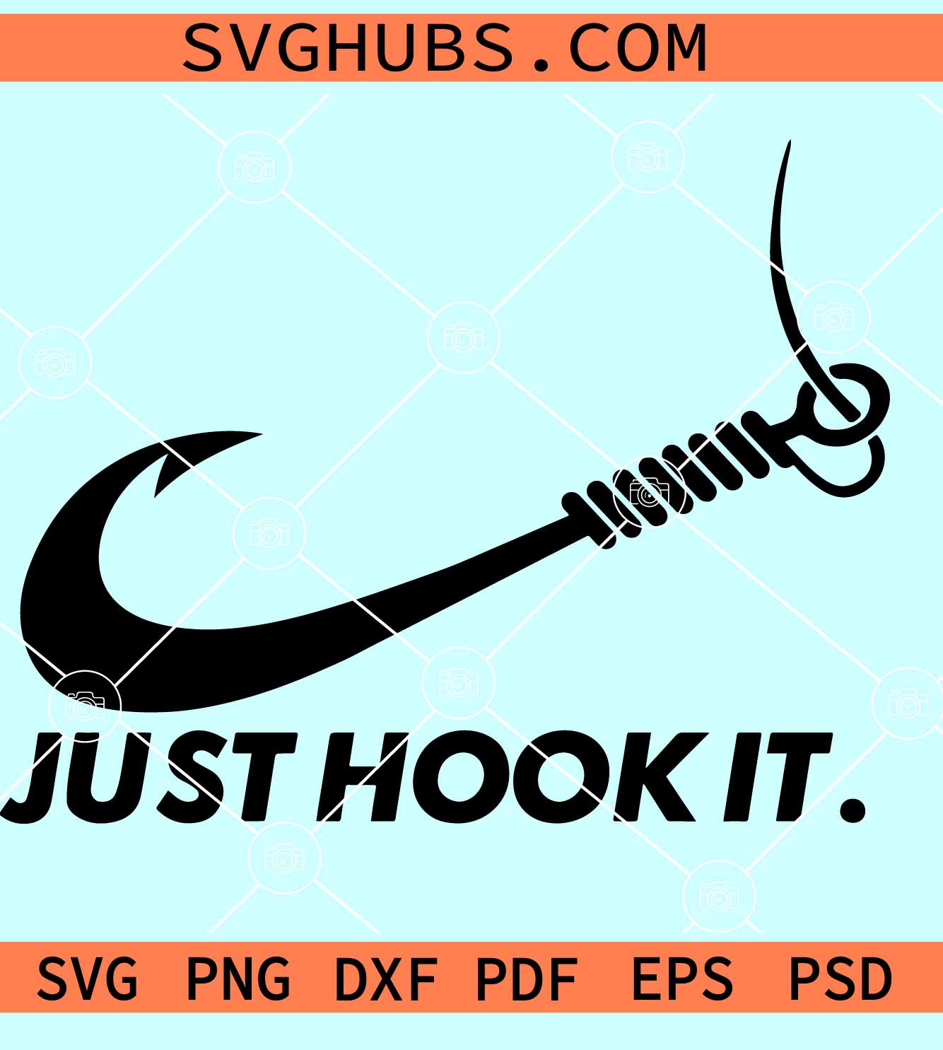 Just hook it SVG, Nike Just hook it SVG, fishing hook SVG