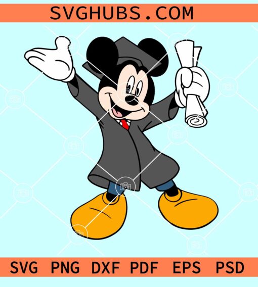 Mickey Mouse Graduation SVG, Disney graduation SVG, Mickey graduation cap SVG