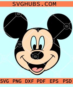 Mickey Mouse face smiling SVG, Mickey Mouse smiling SVG, Mickey Mouse layered SVG