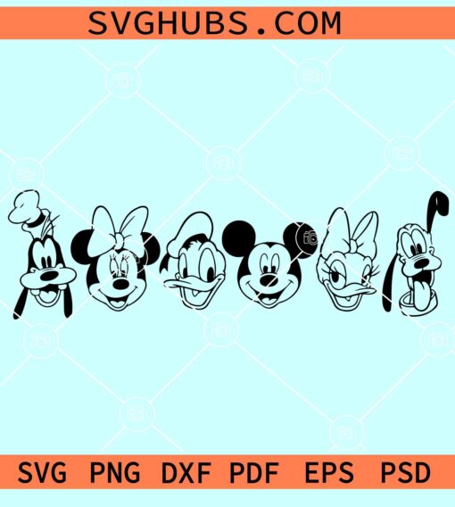 Mickey and friends SVG,  Minnie SVG, Daisy SVG, Donald SVG, Goofy SVG