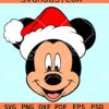 Mickey head with Santa hat SVG, mickey Christmas SVG, Disney Christmas SVG
