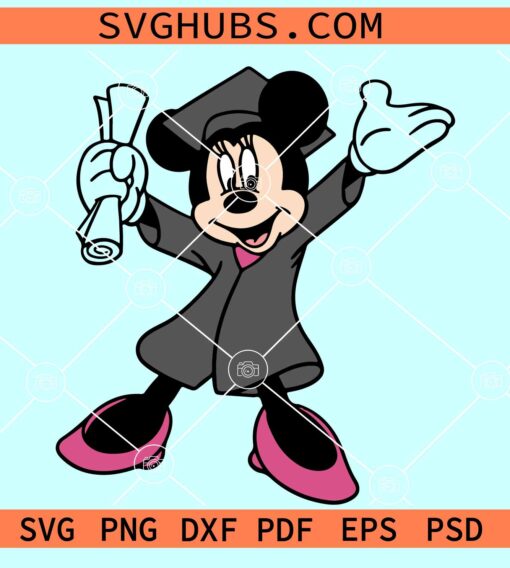 Minnie Mouse Graduation SVG, Woman graduation SVG, Disney graduation SVG