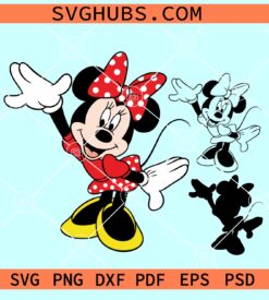 Minnie Mouse layered SVG, Minnie Mouse Polka dot dress SVG, Disney Minnie Mouse SVG