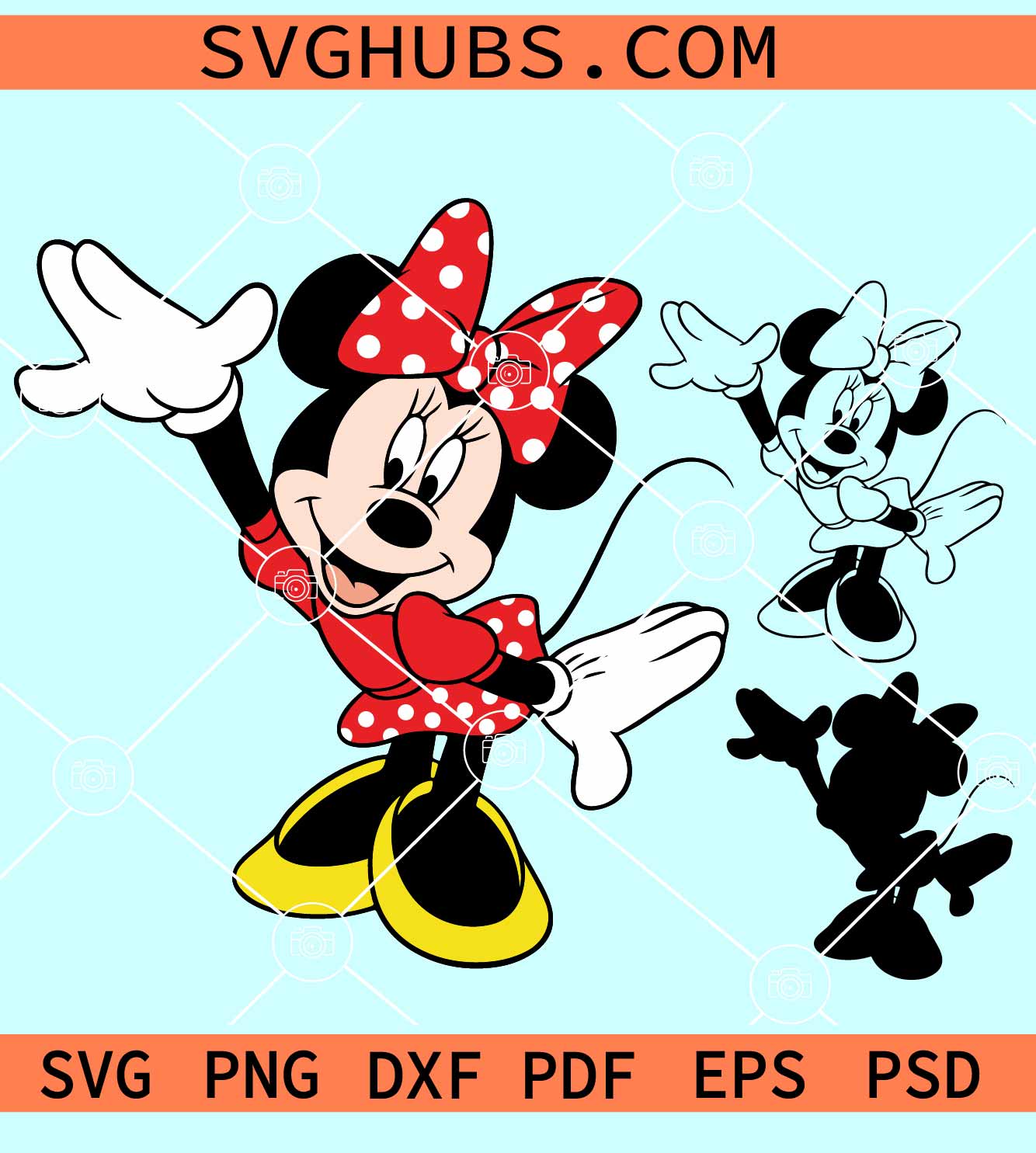 Minnie Mouse layered SVG, Minnie Mouse Polka dot dress SVG, Disney ...