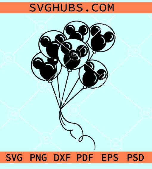 Mouse ears Balloons SVG, Mickey balloons svg, Balloons Disney svg