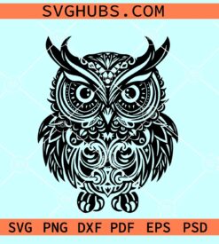 Owl mandala SVG, Owl SVG Cut File, Owl Clipart