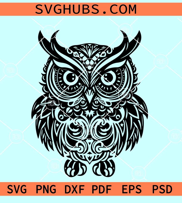Owl mandala SVG, Owl SVG Cut File, Owl Clipart
