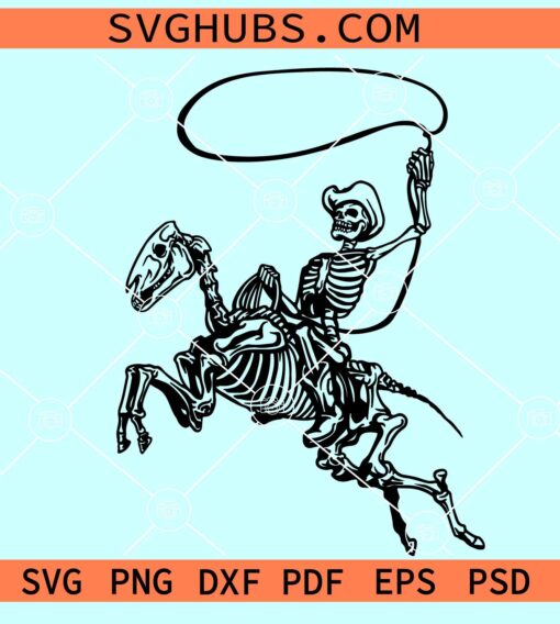 Skeleton Cowboy on horse SVG, skeleton riding horse SVG, Skeleton Cowboy SVG