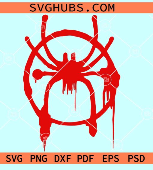 Spiderman logo drip SVG, Spiderman logo spray svg