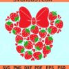 Strawberry Mouse Head SVG, strawberry clipart, strawberry Mickey head svg