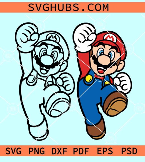 Super Mario layered SVG, Mario brothers SVG, Mario characters SVG