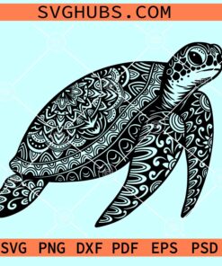 Turtle mandala SVG, Mandala turtle SVg, sea turtle svg, Turtle zentangle svg