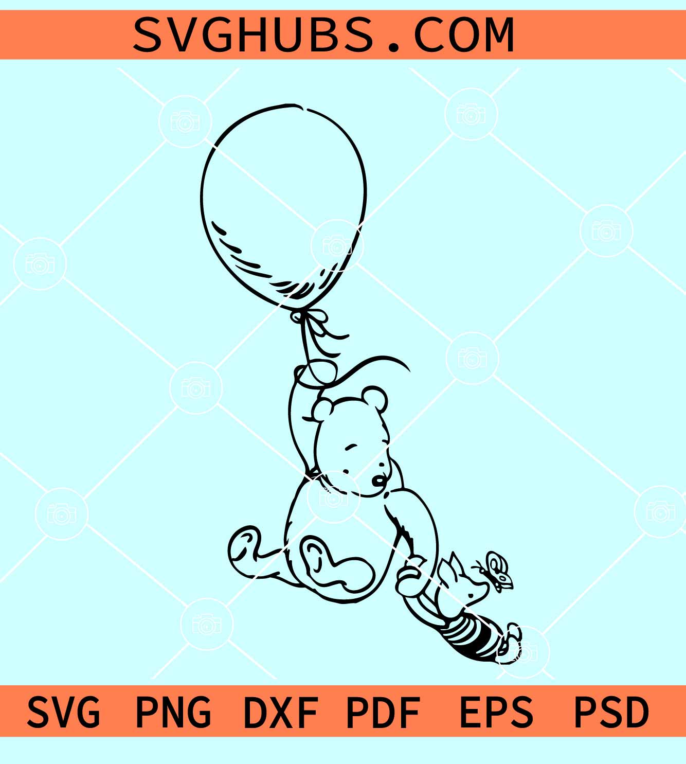 Winnie the Pooh with piglet SVG, baby Winnie svg, Pooh Piglet SVG