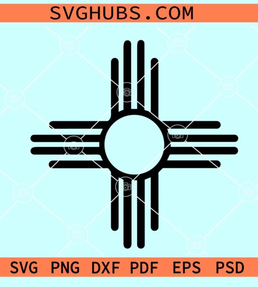 Zia Symbol SVG, New Mexico Zia Sun Symbol SVG, New Mexican cross SVG