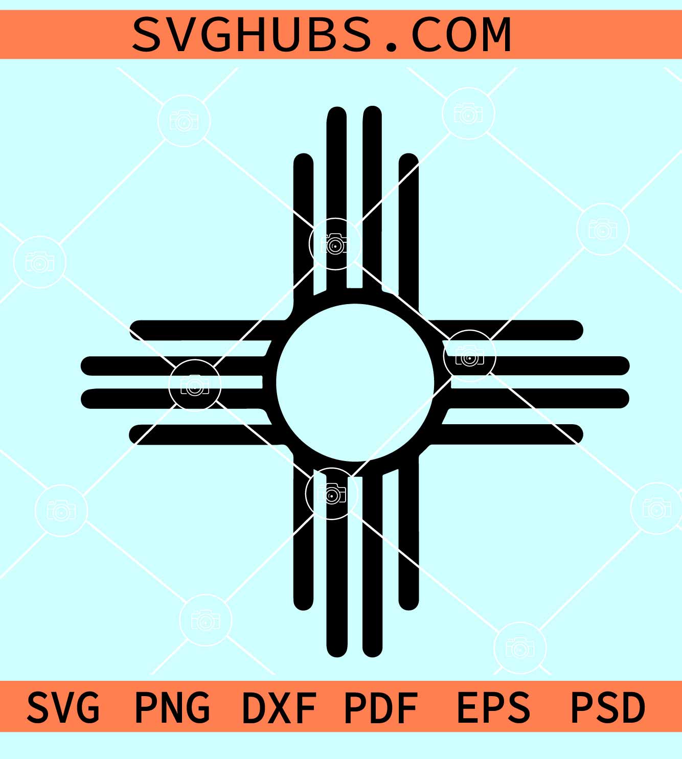 Zia Symbol SVG, New Mexico Zia Sun Symbol SVG, New Mexican cross SVG