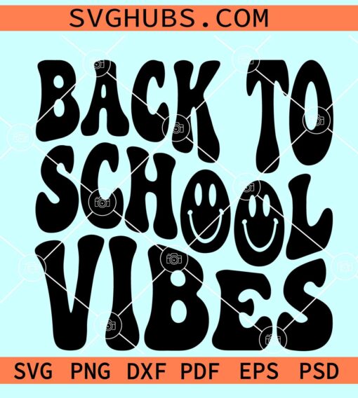 Back to school vibes retro SVG, back to school SVG, teacher shirt SVG