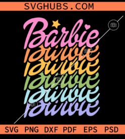 Barbie retro wavy stacked SVG, Barbie font SVG, Barbie mirrored Svg