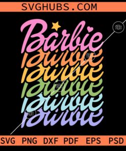 Barbie retro wavy stacked SVG, Barbie font SVG, Barbie mirrored Svg