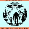 Bigfoot UFO Alien SVG, Bigfoot and alien under UFO svg