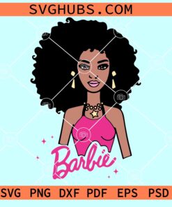 Black Doll Barbie SVG, afro Barbie girl SVG, Black Doll Curly Afro SVG