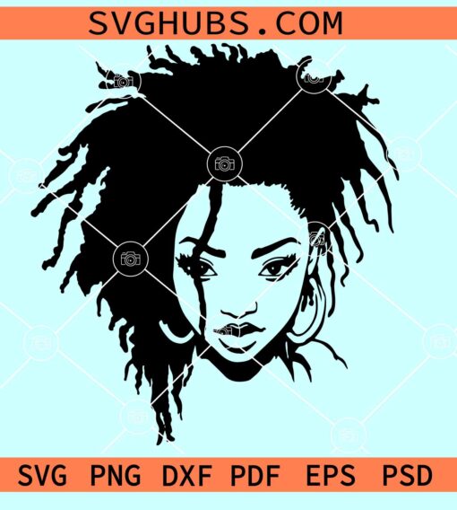 Black Woman Dreadlocks SVG, Locs svg, woman with with locs SVG