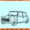 Classic Mini Car SVG, vintage car svg, Mini cooper svg, mini car svg