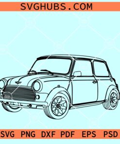 Classic Mini Car SVG, vintage car svg, Mini cooper svg, mini car svg
