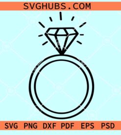 Diamond Ring svg, engagement ring svg, wedding svg