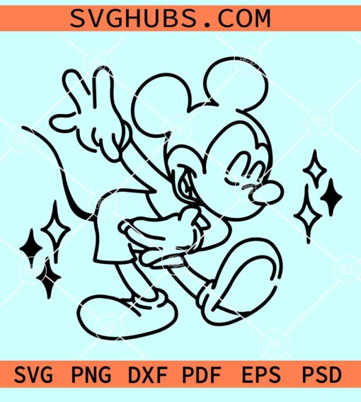 Disney Mickey Mouse SVG, mickey Outline SVG, Mickey vector