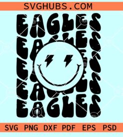 Eagles retro smiley mascot SVG, eagles football svg, Eagles pride svg