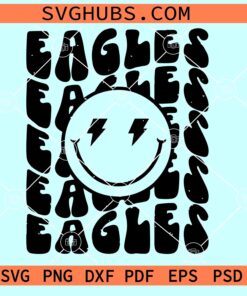 Eagles retro smiley mascot SVG, eagles football svg, Eagles pride svg