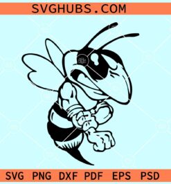 Hornets bee mascot SVG, Yellow Jacket svg, Hornets mascot SVG