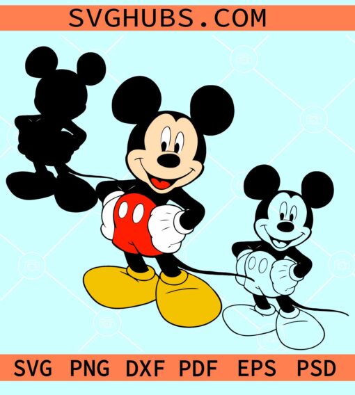 Mickey Mouse standing SVG, Mickey Mouse layered SVG, Disney Characters SVG