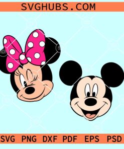 Mickey and Minnie face SVG, Mickey Mouse SVg, Minnie Mouse Svg, Disney SVg files