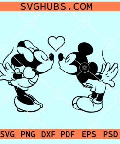 Mickey and Minnie love SVG, Mickey and Minnie kissing svg, Mickey valentine SVG