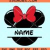 Minnie Mouse name frame SVG, Minnie Mouse monogram svg