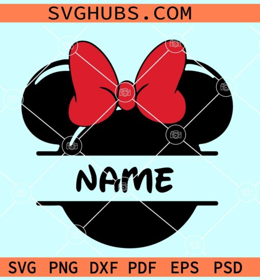 Minnie Mouse name frame SVG, Minnie Mouse monogram svg