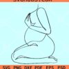 Pregnant Woman line art SVG. Mothers Day svg, pregnant woman abstract svg