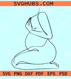 Pregnant Woman line art SVG. Mothers Day svg, pregnant woman abstract svg