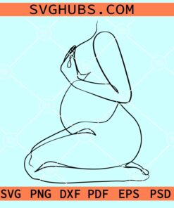 Pregnant Woman line art SVG. Mothers Day svg, pregnant woman abstract svg