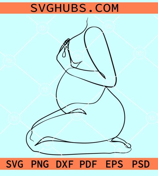Pregnant Woman line art SVG. Mothers Day svg, pregnant woman abstract svg