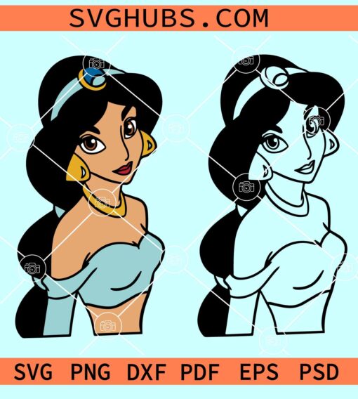 Princess Jasmine SVG, Disney Princess Svg, Princess Jasmine layered svg