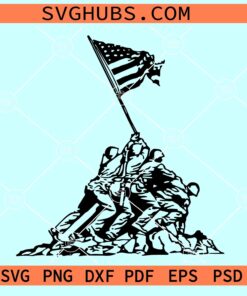 Raising the flag on Iwo Jima svg, USMC memorial svg