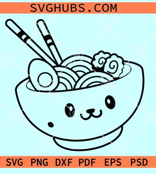Ramen noodle cartoon SVG, ramen svg, ramen noodles svg