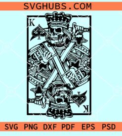 Skeleton King of Spades SVG, ace card svg, King of Spades SVG