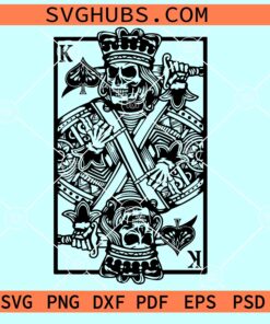 Skeleton King of Spades SVG, ace card svg, King of Spades SVG