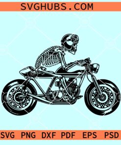 Skeleton Riding Motorcycle SVG, skeleton biker svg