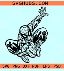 Spiderman black and white SVG, Spiderman outline SVG, Spiderman logo SVG
