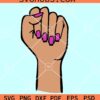 Woman power fist SVG, female fist svg, feminism SVG, raised woman fist SVG